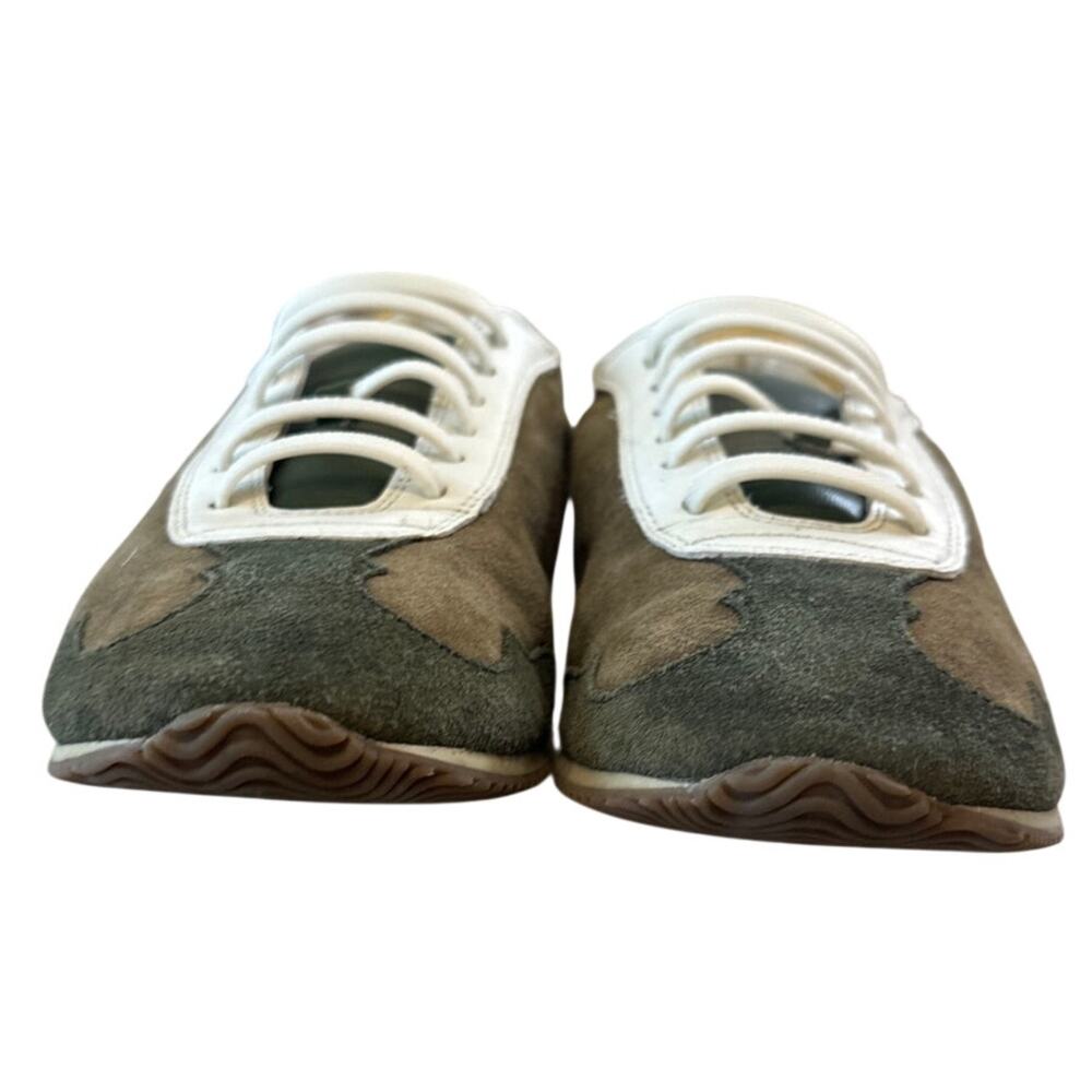 Tory Burch Retro Olive‎ Suede Trainers Sneakers Size 9 - Picture 3 of 9